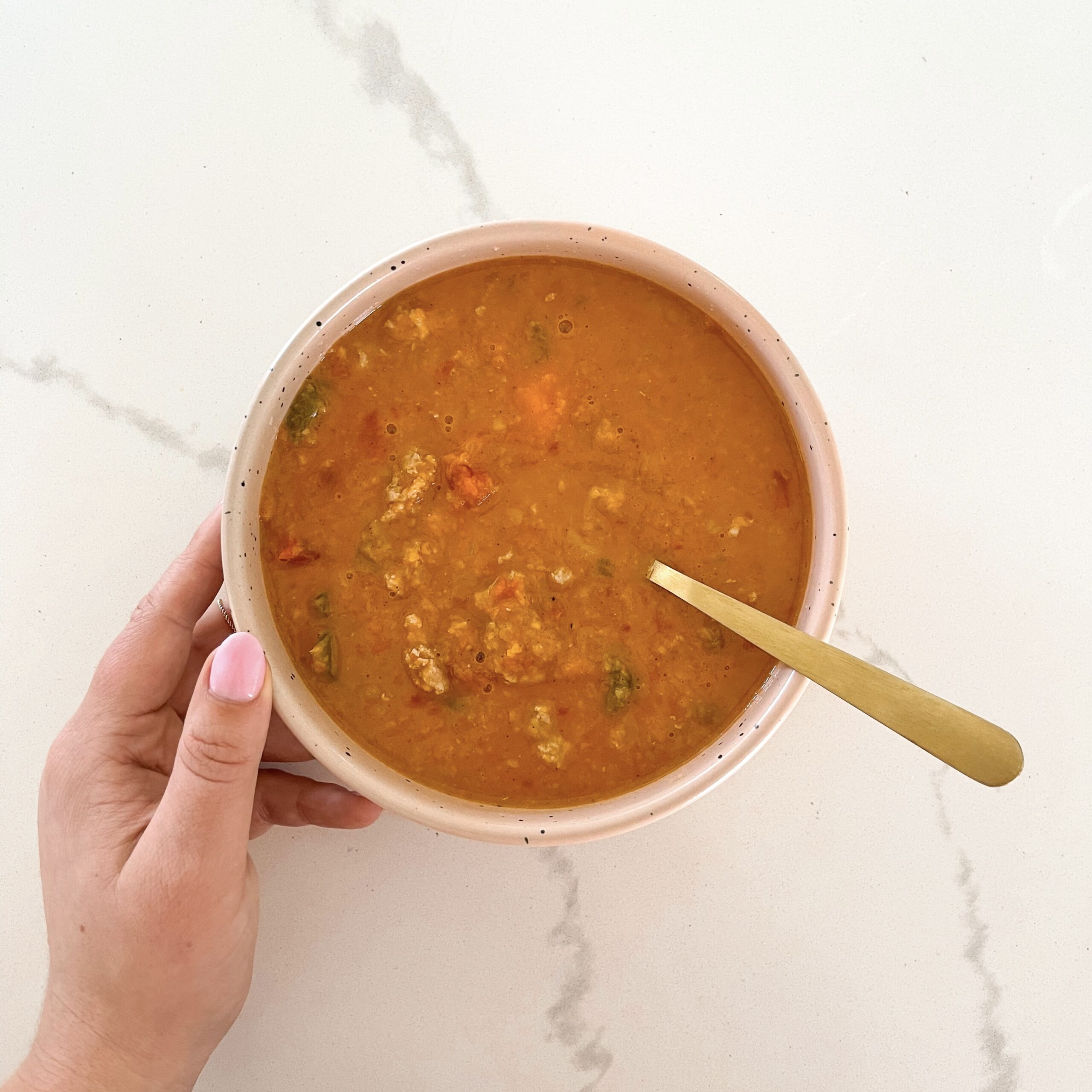 Butternut, Lentil + Turkey Soup Recipe